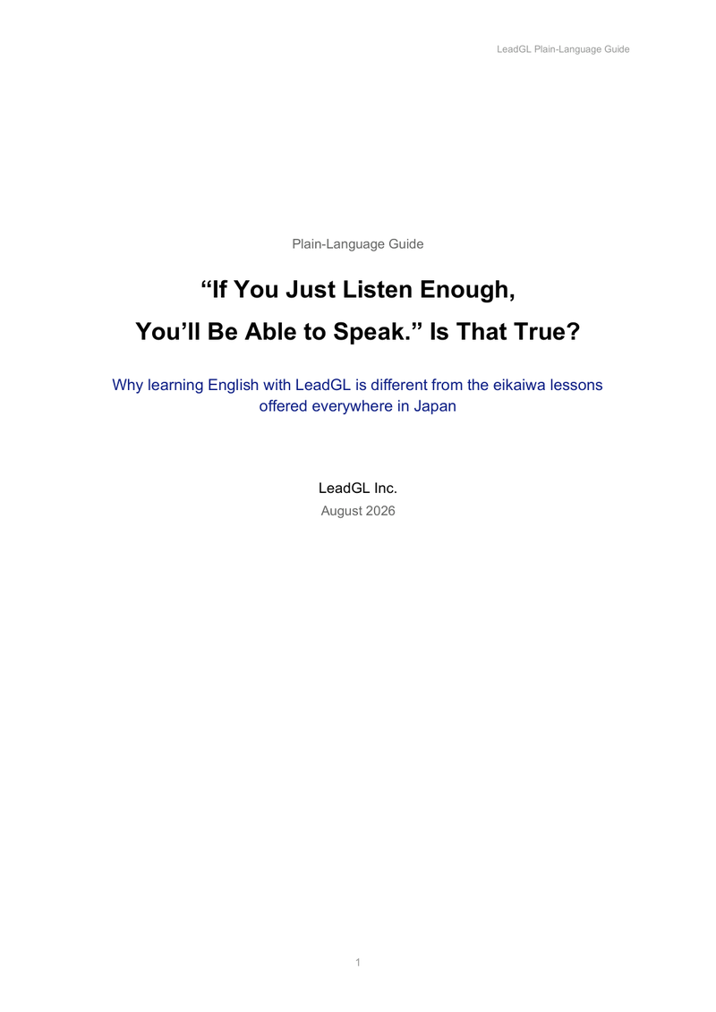 Cover: “If You Just Listen Enough, You’ll Be Able to Speak.” Is That True?